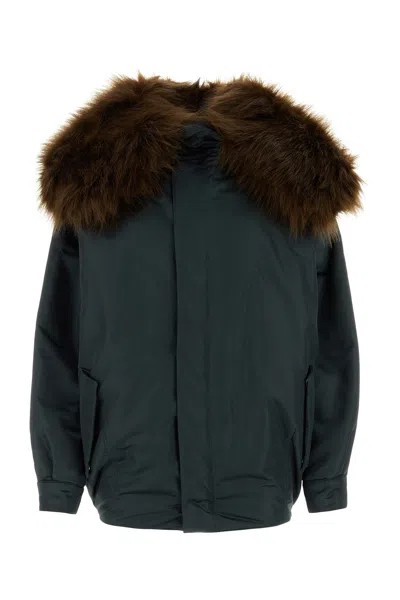 Alaïa Alaia Fur-trim Hooded Parka Jacket In Blue