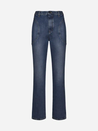 Alaïa High Waist Jeans In Blue Vintage