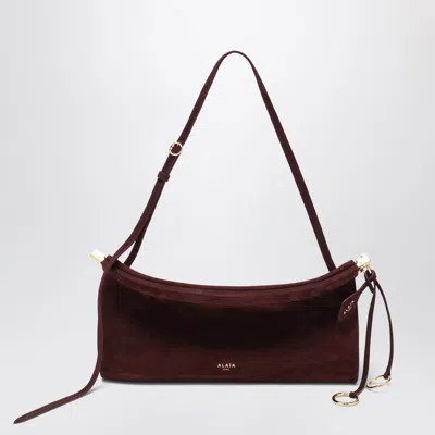 Alaïa Le Click East West Medium Bag In Garnet Red Nubuck
