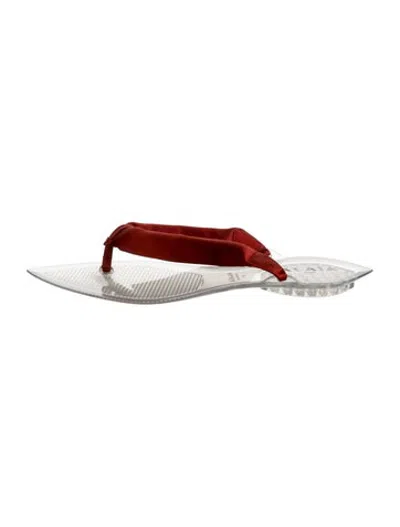 Pre-owned Alaïa Leather Flip Flops In Silver