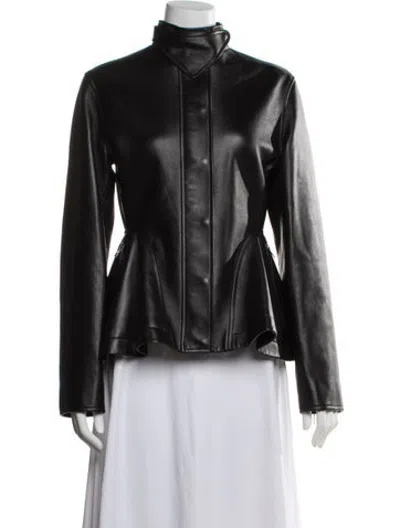 Pre-owned Alaïa Leather Jacket W/ Tags In Black