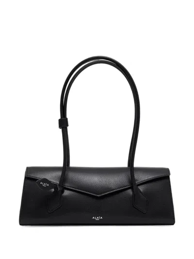 Alaïa Alaia Leather Medium Le Teckel Flap Bag In Black