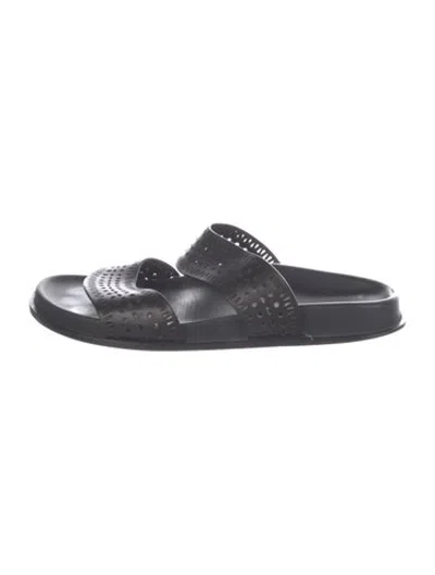 Pre-owned Alaïa Leather Slides In Black
