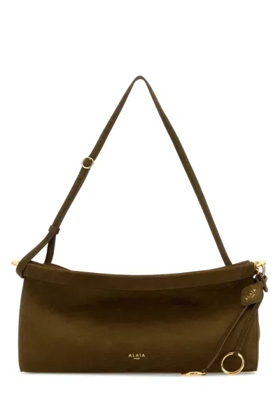 Alaïa Alaia Medium East West Leather Shoulder Handbag In Green