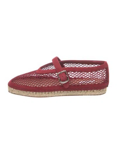 Pre-owned Alaïa Mesh Espadrilles In Red