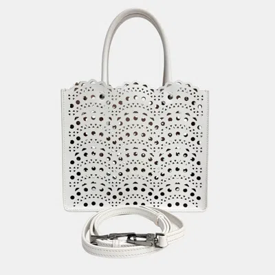 Pre-owned Alaïa Mini Laser-cut White Leather Tote Bag