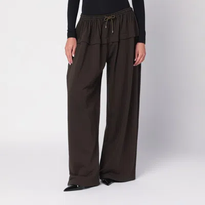 Alaïa Olive Green Peplum Trousers