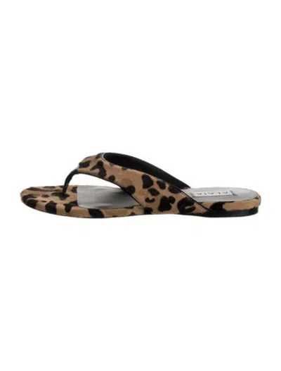 Pre-owned Alaïa Ponyhair Animal Print Flip Flops In Multicolor
