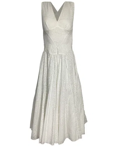 Pre-owned Alaïa Printed Crossback Midi Dress, Size Fr 38 (authentic Pre-loved)