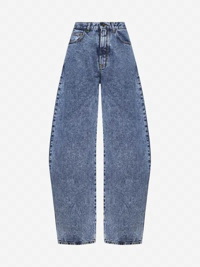 Alaïa Round-leg Jeans In Bleu Neige