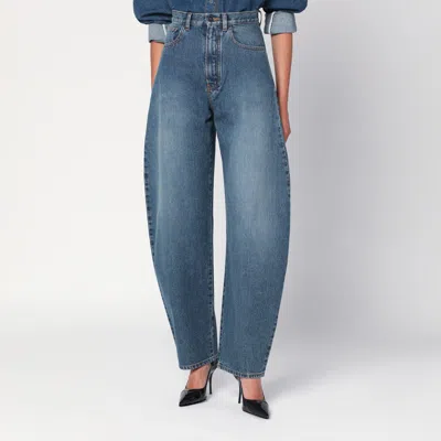 Alaïa Rounded Blue Jeans With Faded Effect