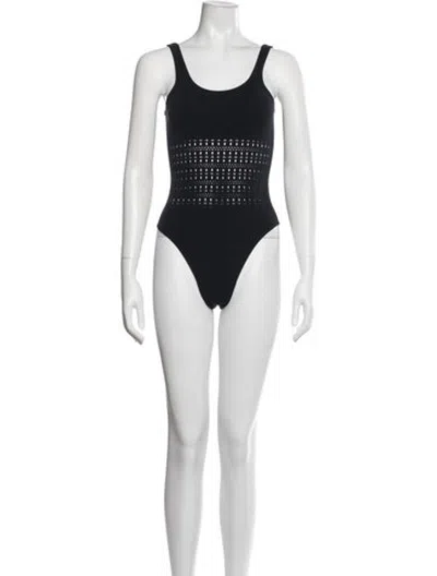 Pre-owned Alaïa Scoop Neck Sleeveless Bodysuit In Black
