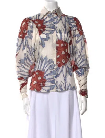 Pre-owned Alaïa Silk Printed Blouse In Neutrals