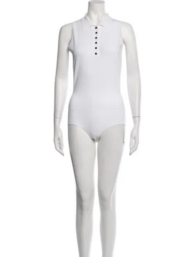 Pre-owned Alaïa Wool Sleeveless Polo In White