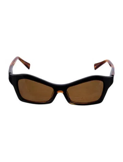 Pre-owned Alain Mikli Narrow Tinted Sunglasses In Brown