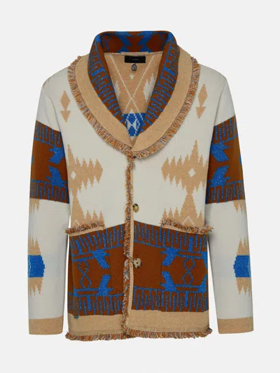 Alanui Beige Cotton Blend Icon Cardigan