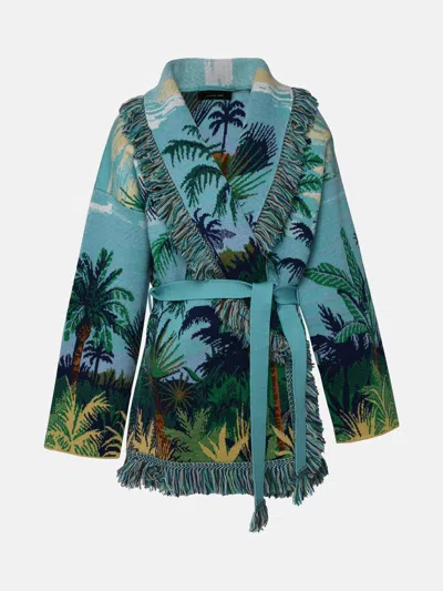 Alanui Blue Wool Natural Sanctuary Cardigan