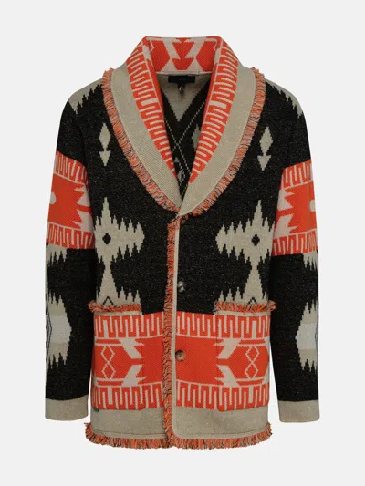 Alanui Cardigan Icon Jacquard In Orange