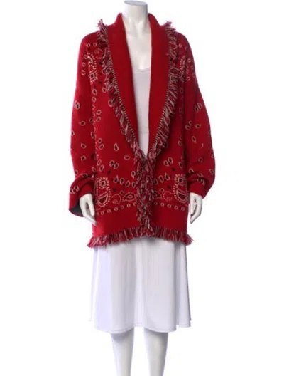 Pre-owned Alanui Cashmere Paisley Print Sweater In Red