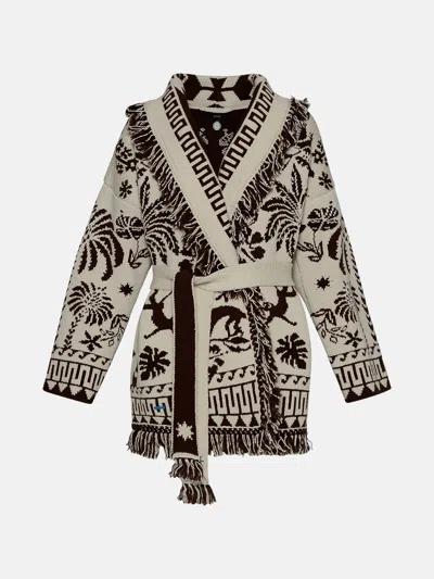 Alanui Explosion Of Nature Cream Wool Blend Cardigan