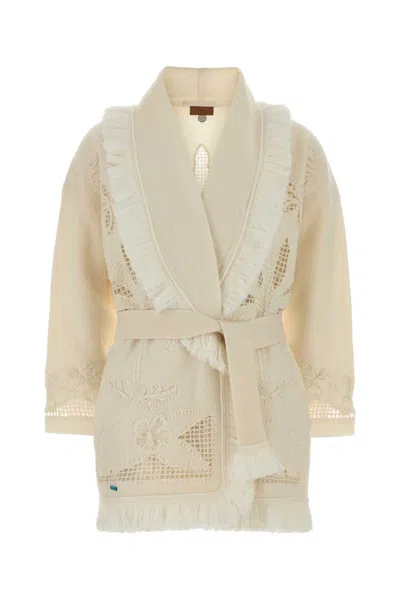 Alanui Island's Diary Virgin Wool Cardigan In White