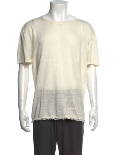 Pre-owned Alanui Linen Crew Neck T-shirt In Neutrals