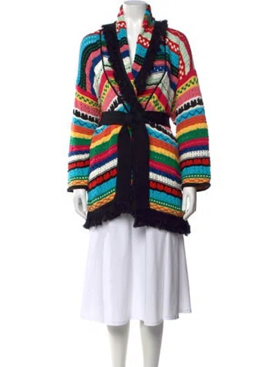 Pre-owned Alanui Patterned Open Front Sweater In Multicolor
