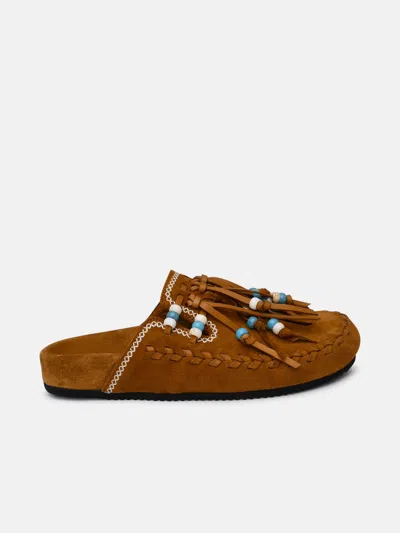 Alanui Salvation Mountain Brown Suede Slipper