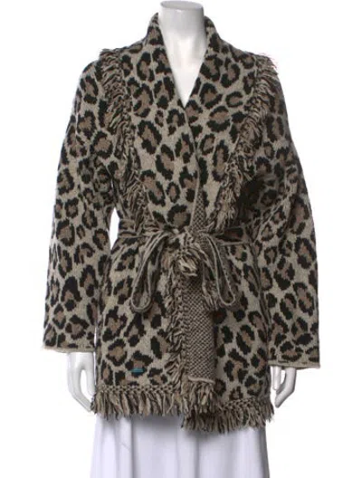 Pre-owned Alanui Wool Animal Print Sweater In Neutrals