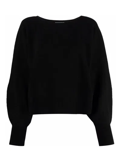 Alberta Ferretti Alberta Ferreti V-neck Ruffled Sweater In Black