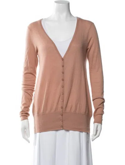 Pre-owned Alberta Ferretti Cashmere V-neck Sweater In Orange