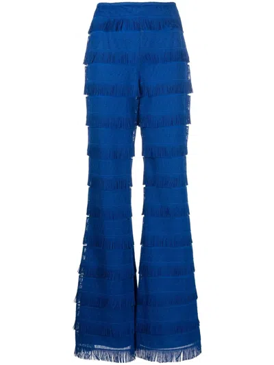 Alberta Ferretti Flared Trousers In Bluette