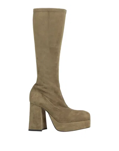 Alberta Ferretti Knee Boots In Military Green