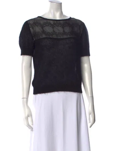 Pre-owned Alberta Ferretti Mohair Lace Pattern Sweater In Black