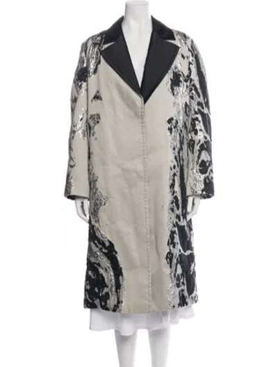 Pre-owned Alberta Ferretti Patterned Coat In Black/silver