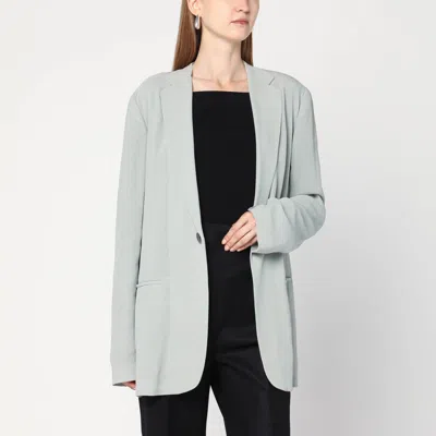 Alberta Ferretti Single-breasted Ice-colored Jacket In Gray
