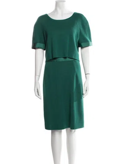 Pre-owned Alberta Ferretti Virgin Wool Knee-length Dress In Green