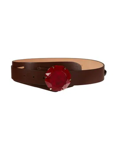 Alberta Ferretti Woman Belt Chocolate Brown Size S Leather
