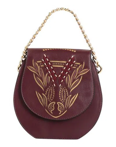 Alberta Ferretti Woman Handbag Plum Size - Leather In Purple
