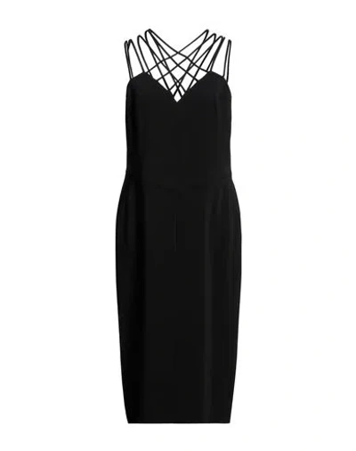 Alberta Ferretti Woman Midi Dress Black Size 10 Viscose, Elastane