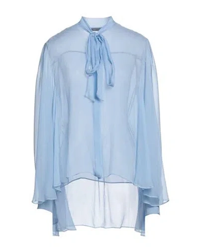 Alberta Ferretti Woman Shirt Light Blue Size 4 Silk
