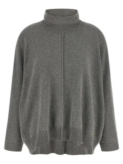 Alberta Ferretti Women Grey Knitted Turtle Neck Sweater In Gray