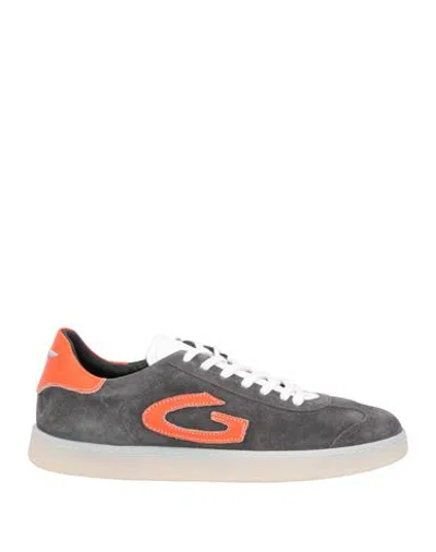 Alberto Guardiani Man Sneakers Lead Size 12 Soft Leather In Grey