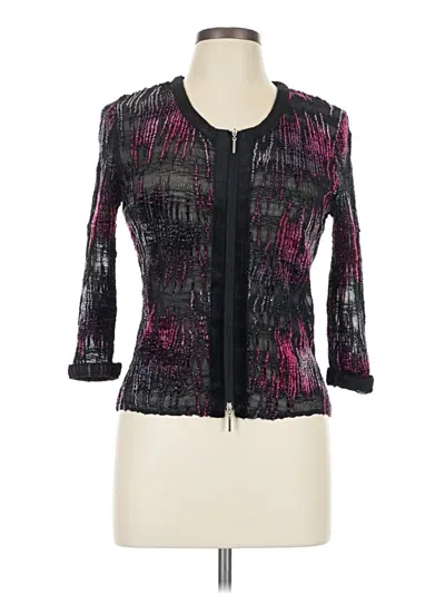 Pre-owned Alberto Makali 3/4 Sleeve Top Black Square Neckline Tops