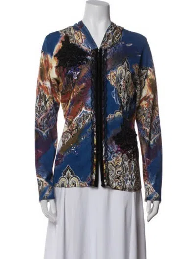 Pre-owned Alberto Makali Paisley Print Jacket In Blue