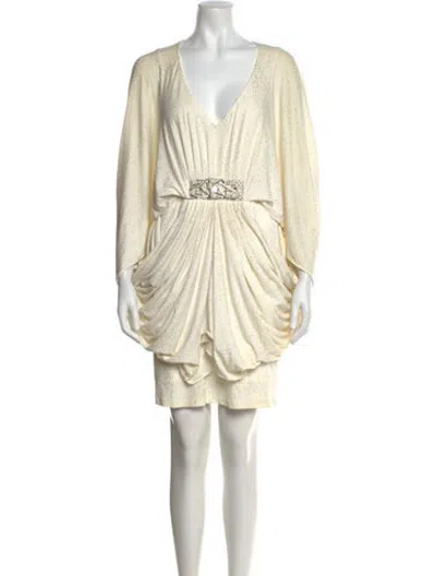 Pre-owned Alberto Makali Printed Mini Dress In Neutrals