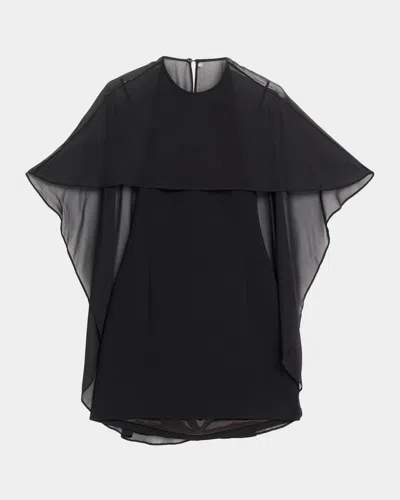 A.l.c Adela Cape-sleeve Mini Dress In Black