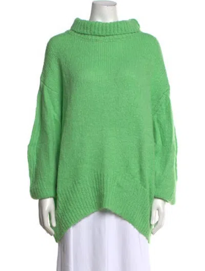 Pre-owned A.l.c Alpaca Turtleneck Sweater In Green