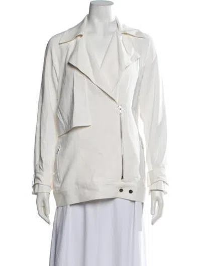 Pre-owned A.l.c Biker Jacket In Neutrals/white