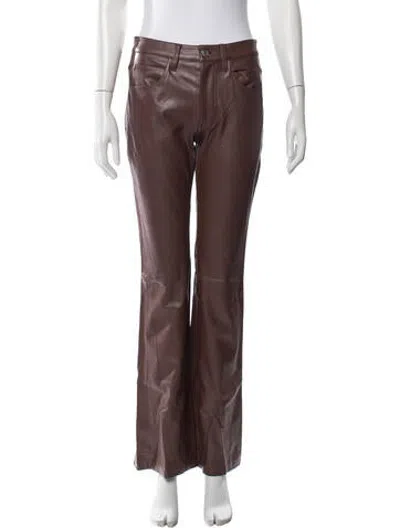 Pre-owned A.l.c Faux Leather Straight Leg Pants In Brown